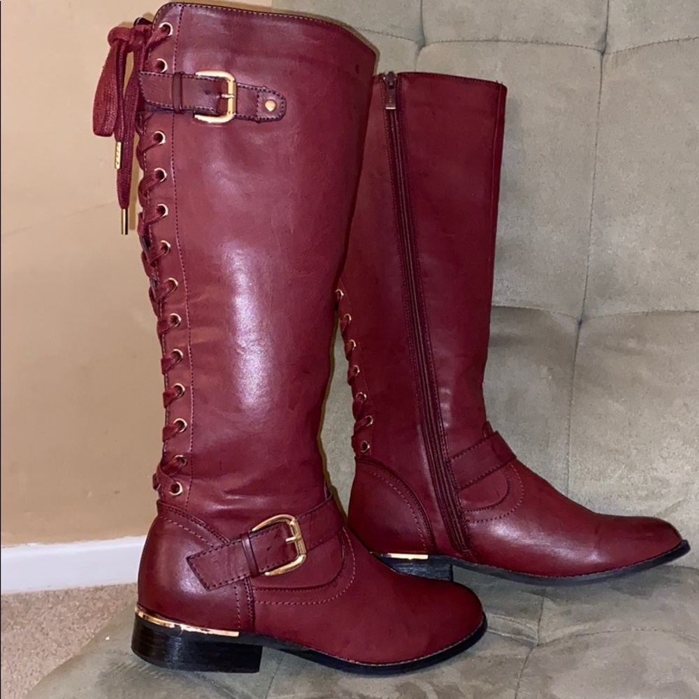 Wanted lace up boots with zipper